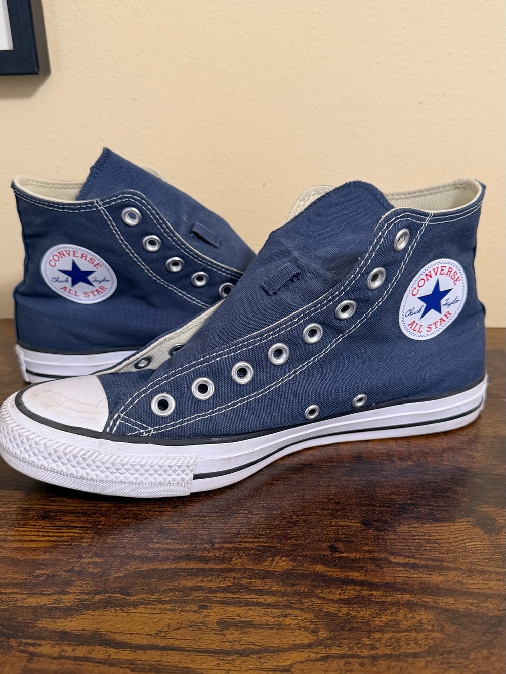 Converse Navy Blue High Top Sneakers - size 7.5
